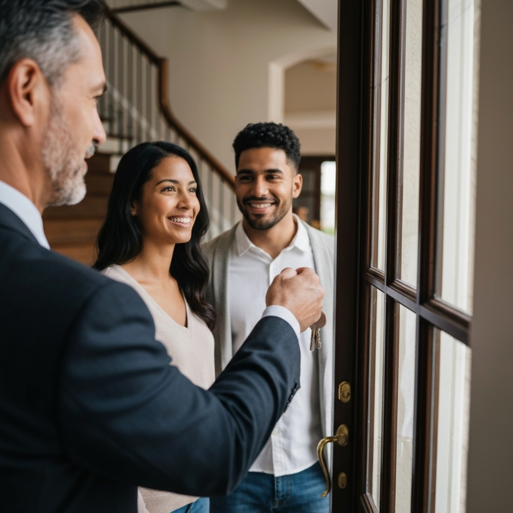 Realtor handing keys